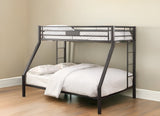 83" X 63" X 65" Sandy Black Metal Twin Xl Over Queen Bunk Bed - Homeroots - Flyclothing LLC