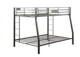 Black Metal Finish Twin Over Full Bunk With Side Ladders - Homeroots - Flyclothing LLC