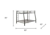 Black Metal Finish Twin Over Full Bunk With Side Ladders - Homeroots - Flyclothing LLC