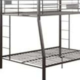 Black Metal Finish Twin Over Full Bunk With Side Ladders - Homeroots - Flyclothing LLC