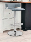 Gray And Silver Metal Swivel Low Back Adjustable Height Bar Chair - Homeroots - Flyclothing LLC