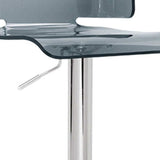 Gray And Silver Metal Swivel Low Back Adjustable Height Bar Chair - Homeroots - Flyclothing LLC