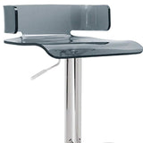 Gray And Silver Metal Swivel Low Back Adjustable Height Bar Chair - Homeroots - Flyclothing LLC