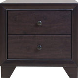 22" Espresso Two Drawers Solid Wood Nightstand - Homeroots - Flyclothing LLC