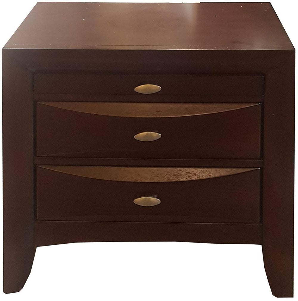 25" Espresso Three Drawers Solid Wood Nightstand - Homeroots - Flyclothing LLC
