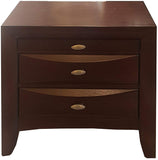 25" Espresso Three Drawers Solid Wood Nightstand - Homeroots - Flyclothing LLC