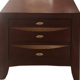 25" Espresso Three Drawers Solid Wood Nightstand - Homeroots - Flyclothing LLC
