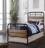 Brown and Black Solid Wood Twin Bed Frame - Homeroots - Flyclothing LLC