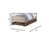 Brown and Black Solid Wood Twin Bed Frame - Homeroots - Flyclothing LLC