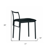 17" Black Faux Leather Side Chair - Homeroots