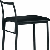 17" Black Faux Leather Side Chair - Homeroots