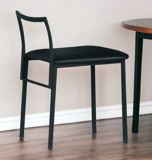 17" Black Faux Leather Side Chair - Homeroots