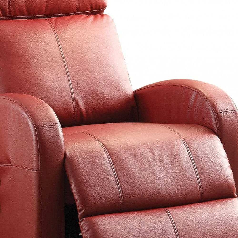 Faux Leather Power Motion Lift Recliner In Red - Homeroots - Flyclothing LLC