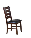 Set of Two Black And Dark Brown Upholstered Faux Leather Slat Back Dining Side Chairs - Homeroots - Flyclothing LLC