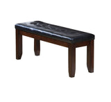 48" Black and Brown Upholstered PU Leather Bench - Homeroots