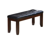 48" Black and Brown Upholstered PU Leather Bench - Homeroots