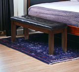 48" Black and Brown Upholstered PU Leather Bench - Homeroots