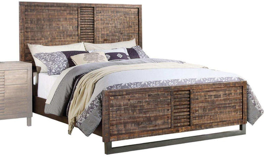 Solid Wood Queen Brown and Black Bed - Homeroots - Flyclothing LLC