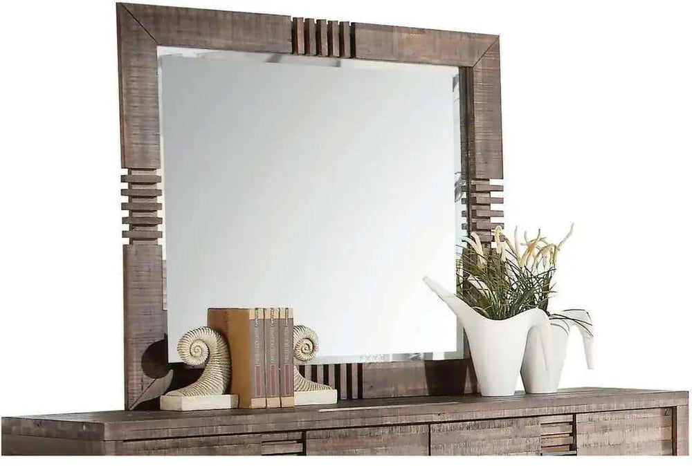 Reclaimed Oak Finish Rectangular Mirror - Homeroots - Flyclothing LLC