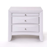 Elegant White 3 Drawer Nightstand - Homeroots - Flyclothing LLC