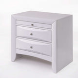 Elegant White 3 Drawer Nightstand - Homeroots - Flyclothing LLC