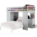 66" White Five Tier Standard Bookcase With Five Drawers - Homeroots - Flyclothing LLC