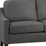 68" Gray Linen Sofa With Black Legs - Homeroots - Flyclothing LLC