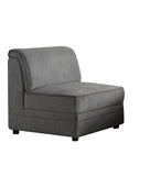 30" Gray And Black Velvet Slipper Chair - Homeroots