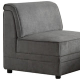 30" Gray And Black Velvet Slipper Chair - Homeroots