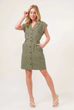 And The Why Button Up Sleeveless Dress - Trendsi - Flyclothing LLC