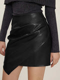 Ruched Mini Skirt with Zipper - Trendsi - Flyclothing LLC