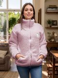Full Size Turtleneck Zip Up Long Sleeve Sherpa Jacket - Trendsi - Flyclothing LLC