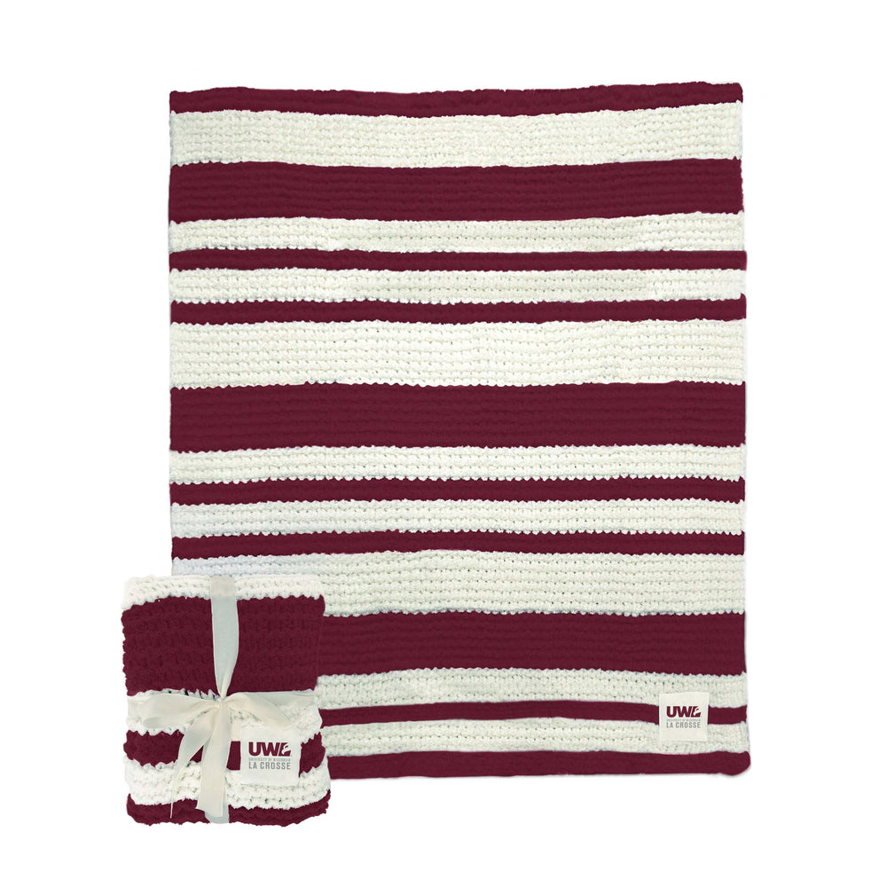 Wisconsin La Crosse Cable Knit Throw 50x60 - Logo Brands - Flyclothing LLC
