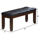 48" Black and Espresso Upholstered Faux Leather Bench - Homeroots - Flyclothing LLC