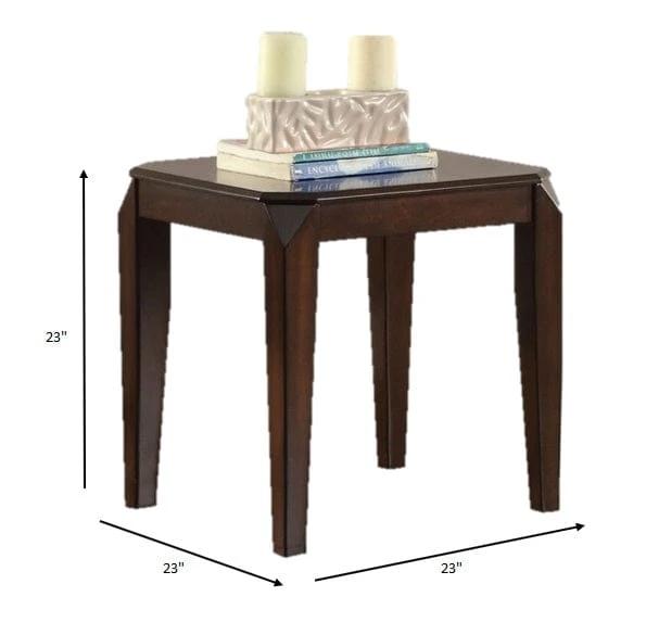 23" Dark Brown Solid Wood End Table - Homeroots