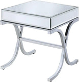 22" Silver And Clear Glass Square Mirrored End Table - Homeroots