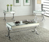 22" Silver And Clear Glass Square Mirrored End Table - Homeroots