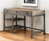 47" Natural and Gray Writing Desk With Three Drawers - Homeroots - Flyclothing LLC