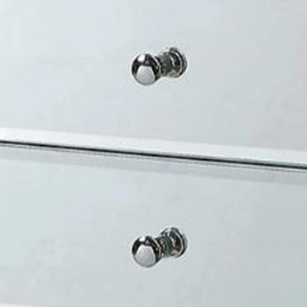 38" White Six Drawer Wood and Mirrored Glass Jewelry Armoire - Homeroots - Flyclothing LLC