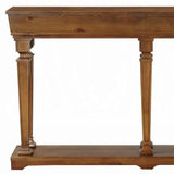 72" Oak Solid and Manufactured Wood Floor Shelf Console Table With Shelves - Homeroots - Flyclothing LLC