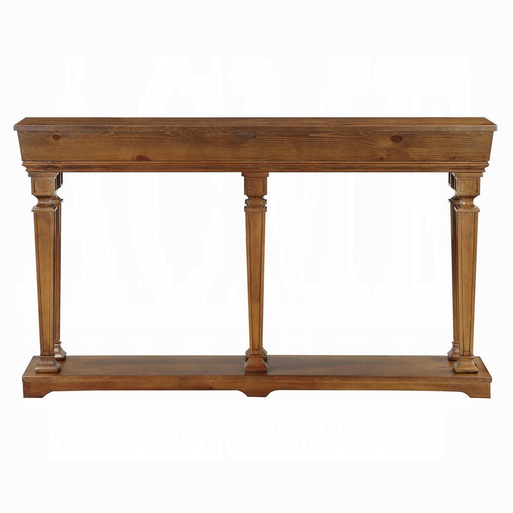 72" Oak Solid and Manufactured Wood Floor Shelf Console Table With Shelves - Homeroots - Flyclothing LLC