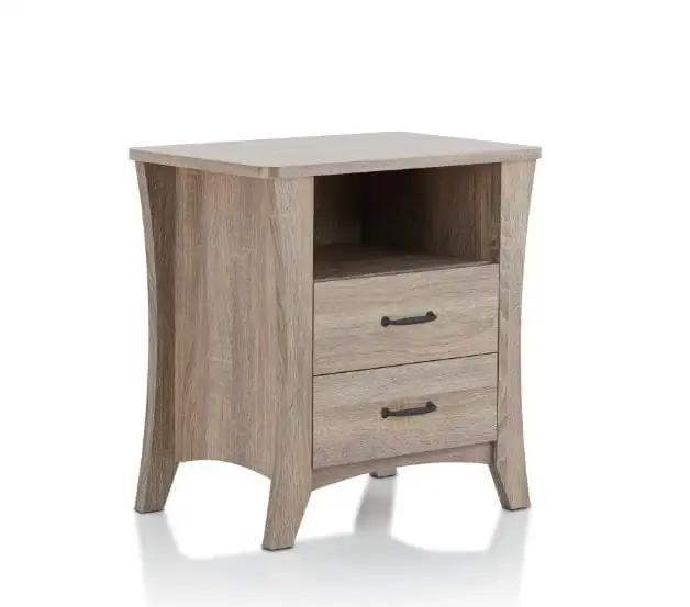 24" Brown Two Drawers Nightstand - Homeroots - Flyclothing LLC