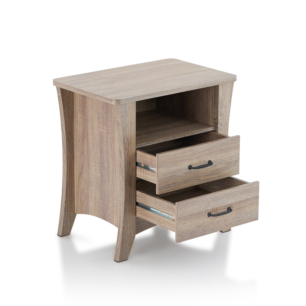 24" Brown Two Drawers Nightstand - Homeroots - Flyclothing LLC