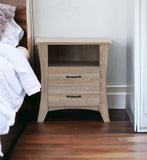 24" Brown Two Drawers Nightstand - Homeroots - Flyclothing LLC
