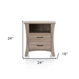 24" Brown Two Drawers Nightstand - Homeroots - Flyclothing LLC