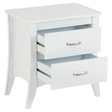 25" White Two Drawers Nightstand - Homeroots - Flyclothing LLC