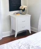 25" White Two Drawers Nightstand - Homeroots - Flyclothing LLC
