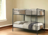 83" X 65" X 68" Sandy Black Dark Bronze Handbrushed Queen Over Queen Bunk Bed - Homeroots - Flyclothing LLC