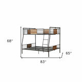 Dark Brown Full Industrial Metal Bunk Bed - Homeroots - Flyclothing LLC