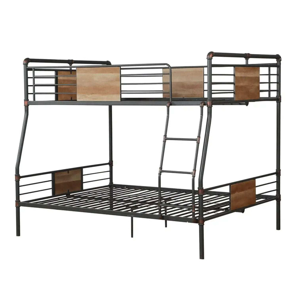 Dark Brown Full Industrial Metal Bunk Bed - Homeroots - Flyclothing LLC